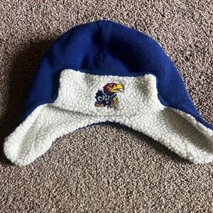 OTS Kansas University Jayhawks Trapper‎ Hat Sherpa Lined Winter Hat OSFA
